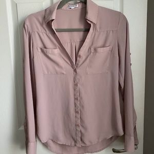 Pink Express Button Blouse